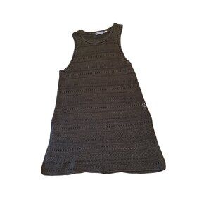 Ralph Lauren Polo Black Crochet Tunic Sleeveless Womens Sweater Size S P Cotton